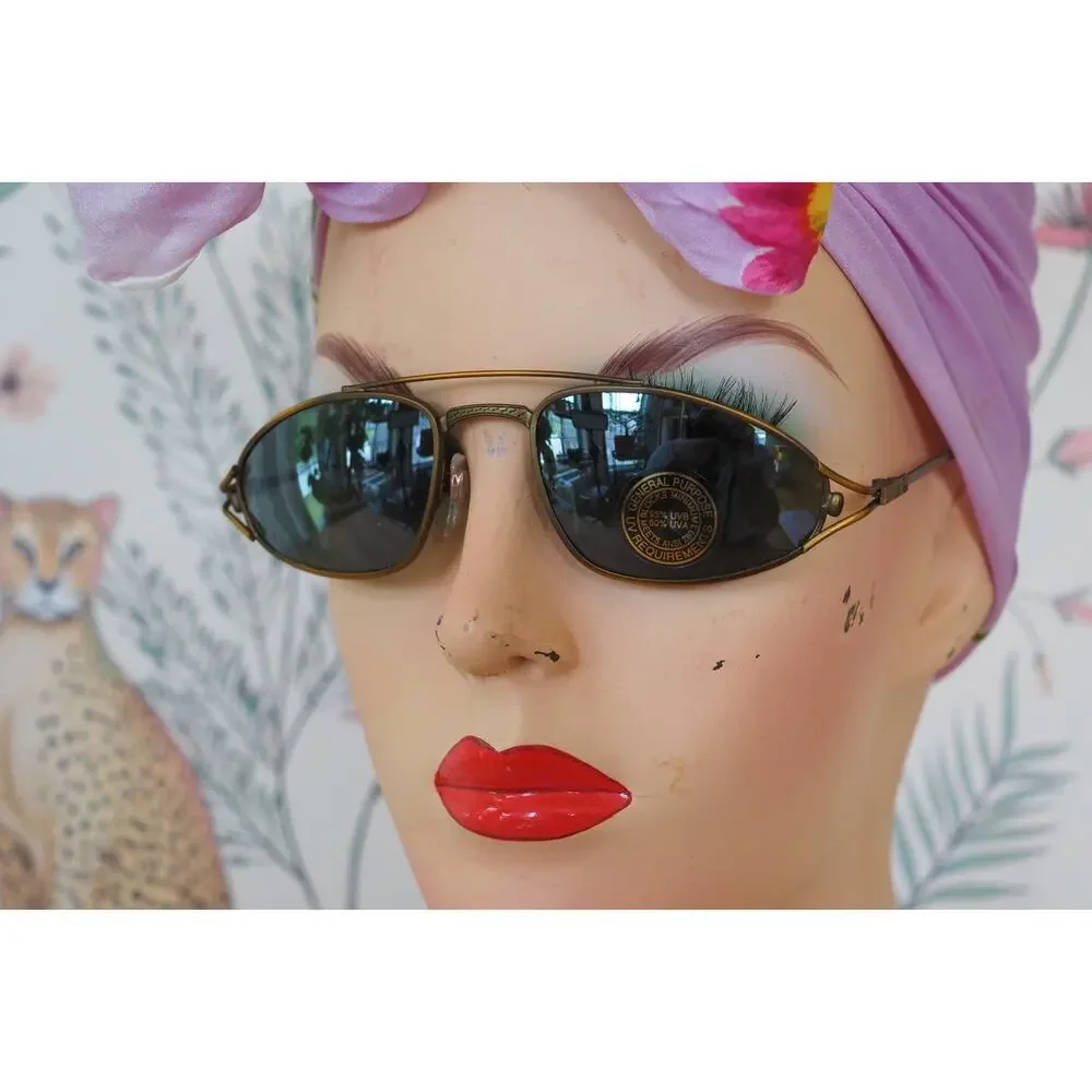 Vintage 1990s Y2K Sunglasses NOS Goth Steampunk Festival Streetwear Matrix Agent